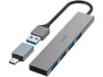 Hama USB Hub 4 porta, USB 3.2, 5 Gbit/s+ USB-C adapter ultra tanak
