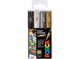 Uni Set PC-1M Posca 0.7mm 4 kom crni,beli,srebrni I zlatni