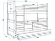 Baloo Krevet na sprat Bonny Pine 200x90cm