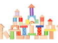 Eco Toys Drvene kocke sa šarama 100kom