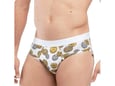 Moschino Underwear Muške bele brif gaće sa printom