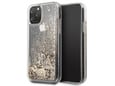 GUESS silikonski ovitek za iPhone 11, prozorna z zlatimi bleščicami, GUHCN61GLHFLGO