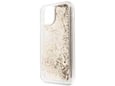 GUESS silikonski ovitek za iPhone 11, prozorna z zlatimi bleščicami, GUHCN61GLHFLGO