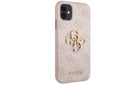 GUESS silikonski ovitek za iPhone 11, roza z zlatim logom, GUHCN614GMGPI