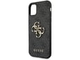 GUESS silikonski ovitek za iPhone 11, črna z zlatim logotipom, GUHCN614GMGGR