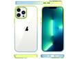 ONASI silikonski ovitek Gradient za Samsung Galaxy A34, prozorna z zeleno-modro obrobo