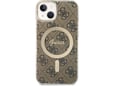 GUESS ovitek Originalni z MagSafe za iPhone 14, rjava, GUHMP14SH4STW