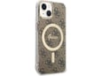 GUESS ovitek Originalni z MagSafe za iPhone 14, rjava, GUHMP14SH4STW