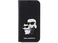 KARL LAGERFELD ovitek Saffiano Karl in Choupette za iPhone 13 Pro Max, črna, KLBKP13XSANKCPK