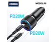JELLICO avtomobilski polnilec F8, 40 W, PD, QC, 2x USB-C