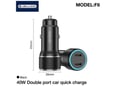 JELLICO avtomobilski polnilec F8, 40 W, PD, QC, 2x USB-C