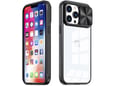 ONASI silikonski ovitek Lens Cover za iPhone 15, prozorna/črna