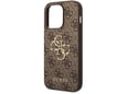 GUESS silikonski ovitek za iPhone 15 Pro Max, rjava z zlatim logom, GUHCP15X4GMGBR