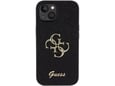 GUESS silikonski ovitek za iPhone 15, črna z bleščicami, GUHCP15SHG4SGK