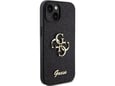 GUESS silikonski ovitek za iPhone 15, črna z bleščicami, GUHCP15SHG4SGK