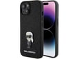 KARL LAGERFELD ovitek za iPhone 15, črna, KLHCP15SGKNPSK