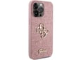 GUESS silikonski ovitek za iPhone 15 Pro Max, roza z bleščicami, GUHCP15XHG4SGP