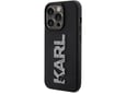 KARL LAGERFELD ovitek Logo 3D za iPhone 15 Pro, črna, KLHCP15L3DMBKCK