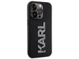 KARL LAGERFELD ovitek Logo 3D za iPhone 15 Pro, črna, KLHCP15L3DMBKCK