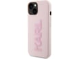 KARL LAGERFELD ovitek Logo 3D za iPhone 15, roza, KLHCP15S3DMBKCP