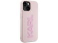 KARL LAGERFELD ovitek Logo 3D za iPhone 15, roza, KLHCP15S3DMBKCP