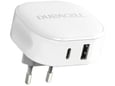 DURACELL polnilnik PD 30 W USB-A + USB-C PPS, bel