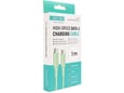 Chameleon USB-C na USB-C kabel, 5Gbps, 65W (1m) - podatkovni in polnilni kabel - najlon, zelen