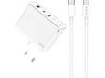 Jellico adapter hišni polnilec 220V Gun QC 100W vhod 1x USB A (22,5W) in 2x Type C (1x 65W + 1x 35W) + kabel Type C - Type C - Original (EU Blister) b