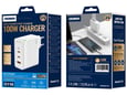 Jellico hišni adapter C118 220V Gun QC 100W vhod 1x USB A (22,5W) in 2x Type C (1x 65W + 1x 35W) - bel