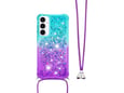 CHAMELEON ovitek za gumiran TPUVr Samsung Galaxy A55 5G, modro-vijoličen s tekočimi srčki