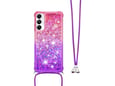CHAMELEON ovitek za gumiran Samsung Galaxy A05s, roza-vijoličen s tekočimi srčki
