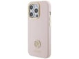 GUESS silikonski ovitek za iPhone 15 Pro, roza, GUHCP15LM4DGPP