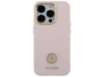 GUESS silikonski ovitek za iPhone 15 Pro, roza, GUHCP15LM4DGPP