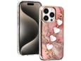 ONASI silikonski ovitek Trendy Marmor z zapestnico za Samsung Galaxy A25, roza s srčki