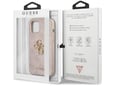GUESS silikonski ovitek za iPhone 12/iPhone 12 Pro, roza z zlatim logom, GUHCP12M4GMGPI