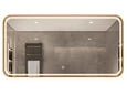 S6 STEKLARSTVO ŠEST LED ogledalo S68C , 150x80cm, z zlatim okvirjem
