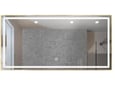 S6 STEKLARSTVO ŠEST kopalniško ogledalo S66A z LED osvetlitvijo, zlat okvir, 120x60cm