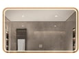 S6 STEKLARSTVO ŠEST kopalniško ogledalo S68A z LED osvetlitvijo, aluminij, zlata, 100x60cm
