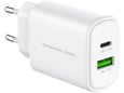 Chameleon Hišni polnilec - 25W/18W GaN (PD 3.0, PPS in QC 3.0), 2-portni (USB in USB-C izhod), kabel ni pr