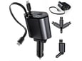 Auto punjač C1 4u1 PD 3A, USB 24A 120W total sa Type C/lightning kablom