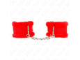 KINK Okovi Za Zapestje Fur Lined Red