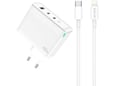 Jellico adapter hišni polnilec 220V Gun QC 100W vhod 1x USB A (22,5W) in 2x Type C (1x 65W + 1x 35W) + kabel Type C - Lightning - Original (EU Blister