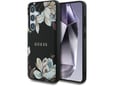 GUESS ovitek Printed Flower za Samsung Galaxy S25 5G, črna, GUHMS25SPGNMPLMK