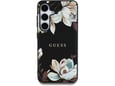 GUESS ovitek Printed Flower za Samsung Galaxy S25 5G, črna, GUHMS25SPGNMPLMK