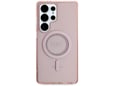 GUESS originalni ovitek za Samsung Galaxy S25 Ultra 5G, roza s kristalčki, GUHMS25LPFTDTEP