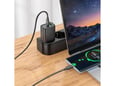 HOCO polnilec N63 GaN PD 30W USB-A, Type C s kablom Type C na Type C za Samsung - črn