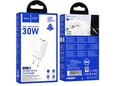 HOCO polnilec adapter N63 GaN PD 30W USB-A, Type C za Samsung - bel