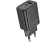 HOCO polnilec adapter N61 GaN PD 20W USB-A, Type C za Samsung, iPhone - črn