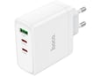 HOCO polnilec adapter N30 GuN QC PD 65W vhod 1x USB A in 2x Type C za Samsung - bel