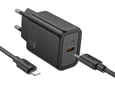 HOCO polnilec N60 GaN PD 20W Type C s kablom Type C na Lightning za iPhone - črn